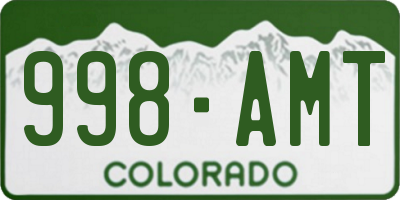 CO license plate 998AMT