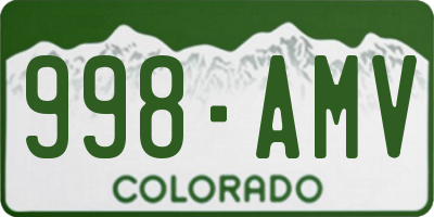 CO license plate 998AMV
