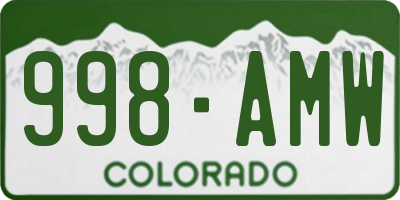 CO license plate 998AMW