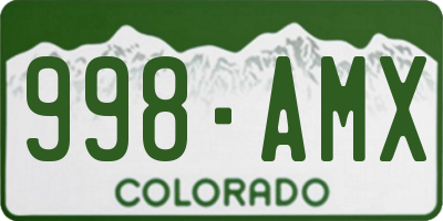 CO license plate 998AMX