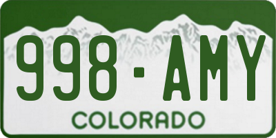 CO license plate 998AMY