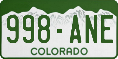 CO license plate 998ANE