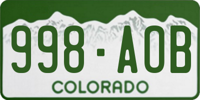 CO license plate 998AOB