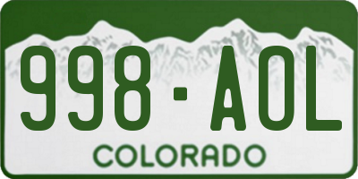 CO license plate 998AOL