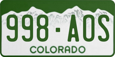 CO license plate 998AOS