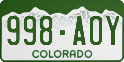 CO license plate 998AOY