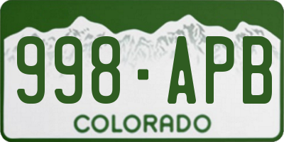 CO license plate 998APB