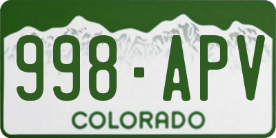 CO license plate 998APV