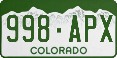 CO license plate 998APX