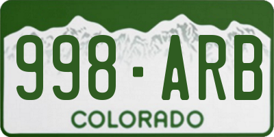 CO license plate 998ARB