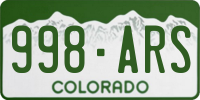 CO license plate 998ARS
