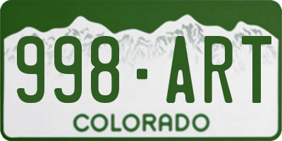 CO license plate 998ART