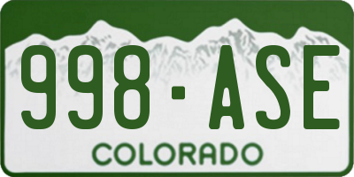 CO license plate 998ASE