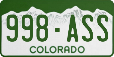CO license plate 998ASS