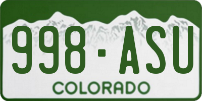 CO license plate 998ASU