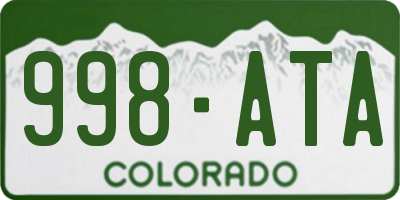CO license plate 998ATA