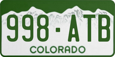 CO license plate 998ATB