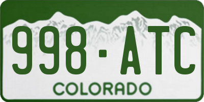 CO license plate 998ATC