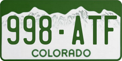 CO license plate 998ATF