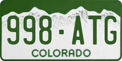 CO license plate 998ATG