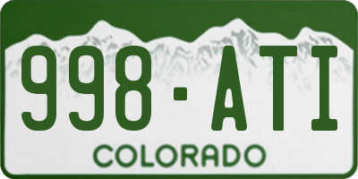 CO license plate 998ATI