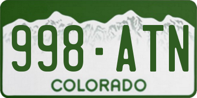 CO license plate 998ATN