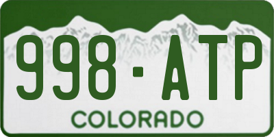 CO license plate 998ATP