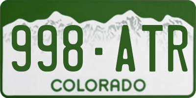 CO license plate 998ATR
