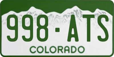 CO license plate 998ATS