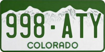 CO license plate 998ATY