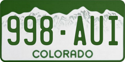 CO license plate 998AUI
