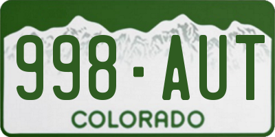CO license plate 998AUT