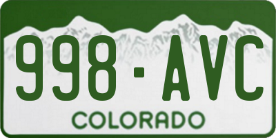 CO license plate 998AVC