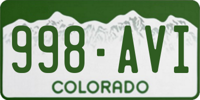 CO license plate 998AVI