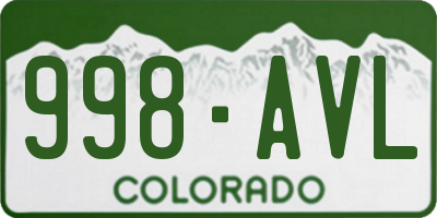 CO license plate 998AVL