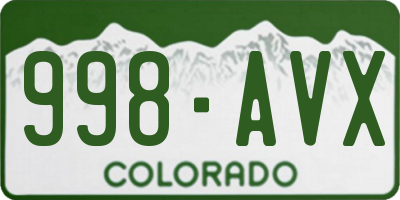 CO license plate 998AVX