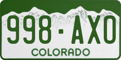 CO license plate 998AXO