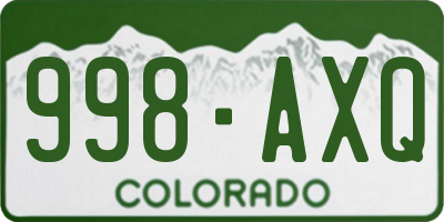 CO license plate 998AXQ