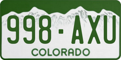 CO license plate 998AXU