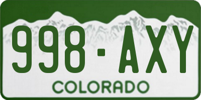 CO license plate 998AXY