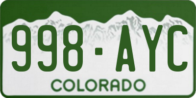 CO license plate 998AYC