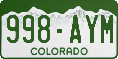 CO license plate 998AYM