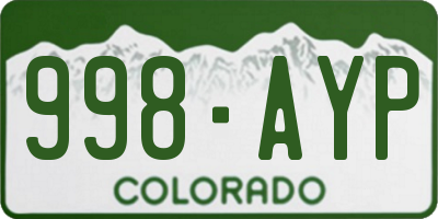 CO license plate 998AYP