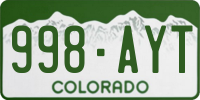 CO license plate 998AYT