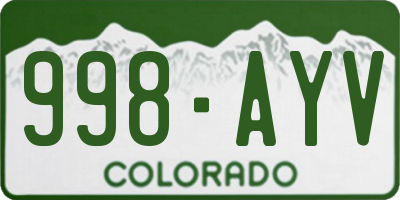 CO license plate 998AYV