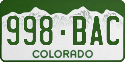 CO license plate 998BAC