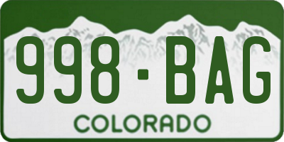 CO license plate 998BAG