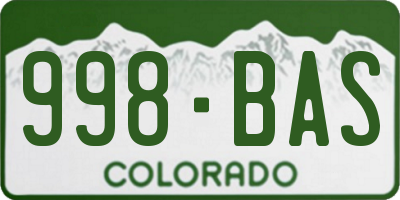 CO license plate 998BAS
