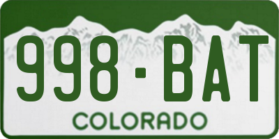 CO license plate 998BAT