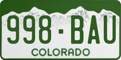 CO license plate 998BAU